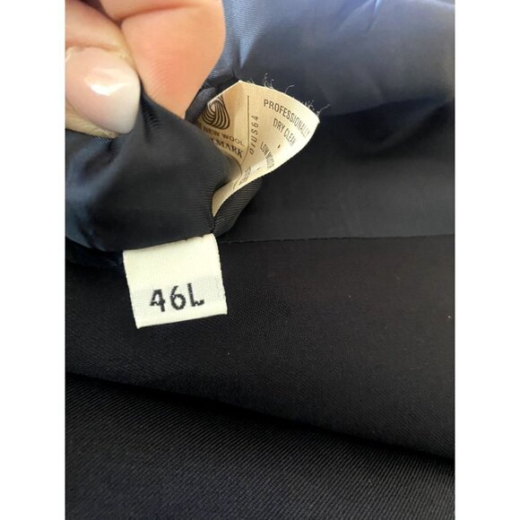 Hart Schaffner & Marx Gold Trumpeter Wool 46L Navy Blue Gold Button Suit Blazer - Picture 10 of 11